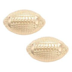Football Stud Earrings in Shiny Gold