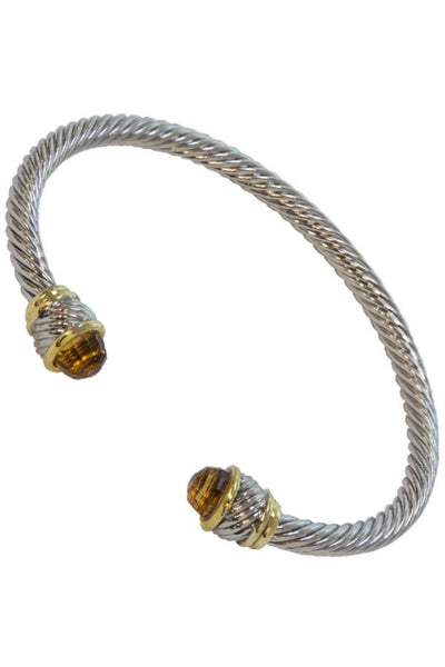 Mixed Metal Cable Bracelet - Topaz