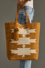 Camel and Cream Aztec Tote