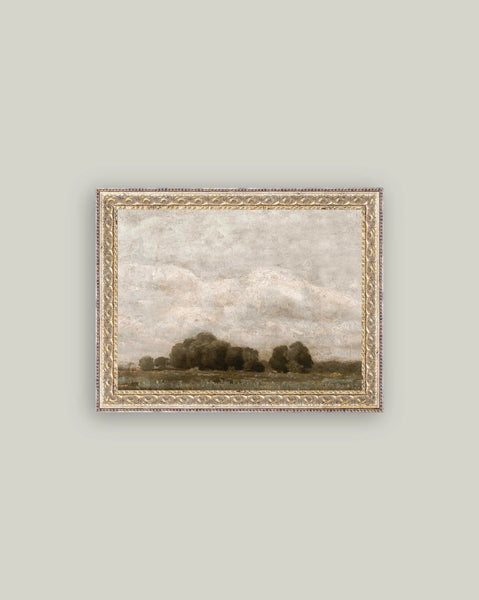 Framed Tree and Cloud Landscape Framed Antique Art - 2 Sizes