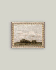 Framed Tree and Cloud Landscape Framed Antique Art - 2 Sizes