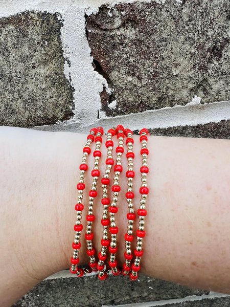 enewton Gameday Hope Sincerity 2mm Bead Bracelet - Bright Red