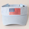 Rhinestone American Flag Patch Visor Summer Hat