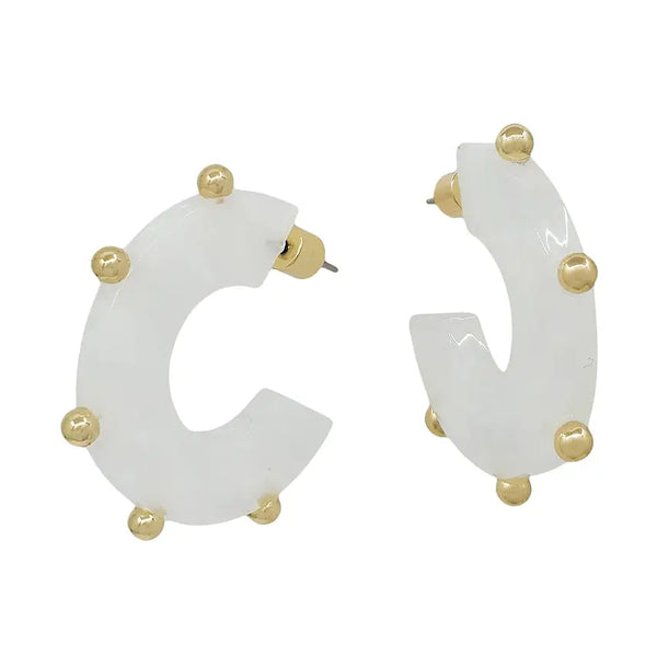 Rebecca Studded Hoops - 2 Colors