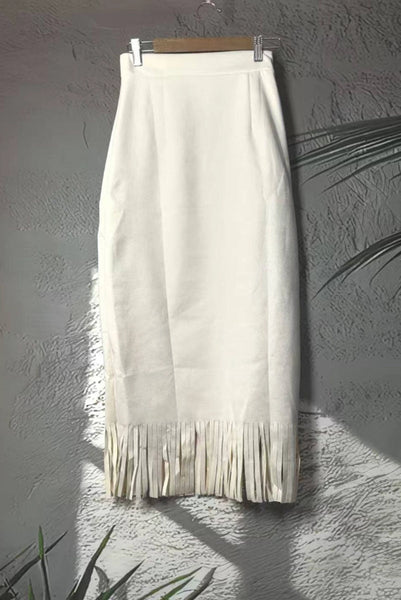 Faux Suede Fringe Skirt - 3 Colors