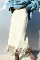Faux Suede Fringe Skirt - 3 Colors