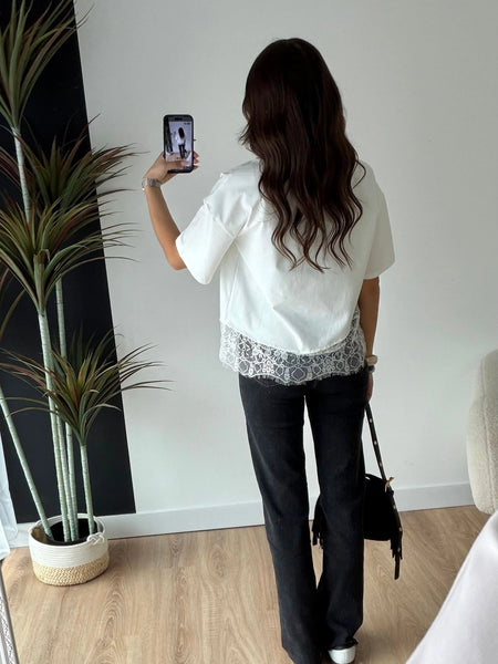 Lindsey Lace T-Shirt - 2 Colors