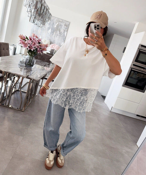 Lindsey Lace T-Shirt - 2 Colors