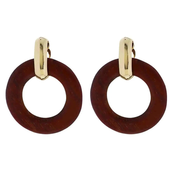 Mentone Wood Circle Earrings