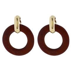 Mentone Wood Circle Earrings