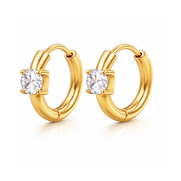 Ellie Vail Yael Solitaire Huggie Hoop Earring