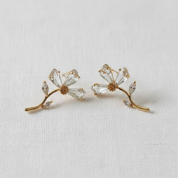 Zircon Petal Earrings