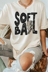 Leopard Softball Graphic T-Shirt