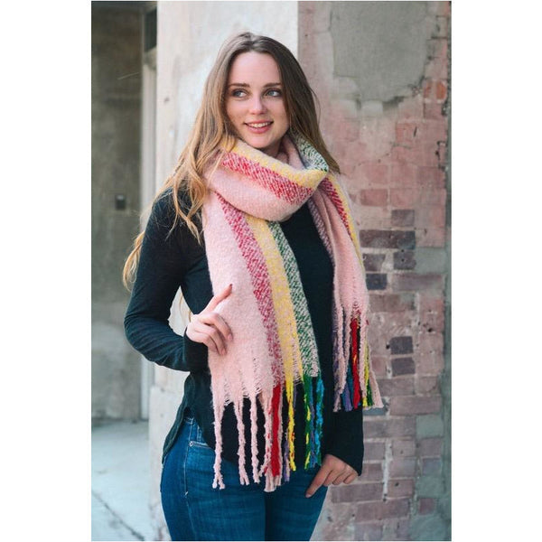 Rainbow Tassel Scarf