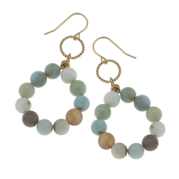 Canvas Beaded Gemstone Circle Earring
