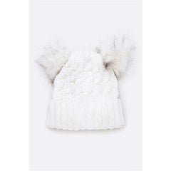 Double PomPom Cable Knit Beanies