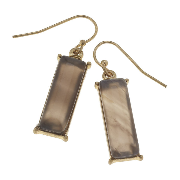 Canvas Gemstone Bar Earrings