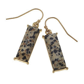 Canvas Gemstone Bar Earrings