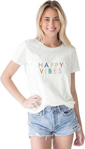 MARY SQUARE HAPPY VIBES GRAPHIC TEE