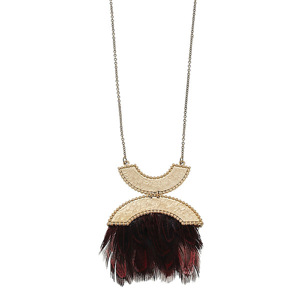 Canvas Architectural Feather Necklace