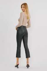 Candy Cropped Leather Flares