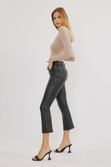 Candy Cropped Leather Flares