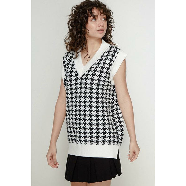 Houndstooth Sweater Vest