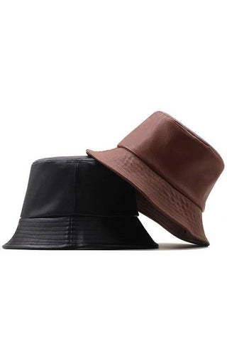 Faux Leather Bucket Hat