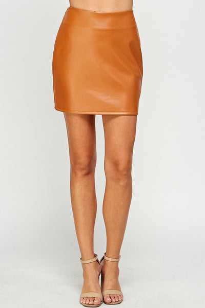 Kat Faux Leather Mini Skirt-2 Colors