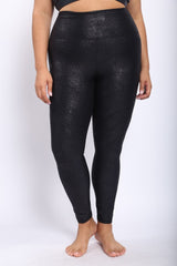 Highwaist Foil Leggings With Seam Details - 2 Colors