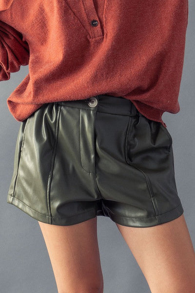 Kendall Vegan Leather Shorts-3 Colors