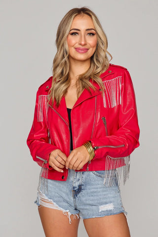 Buddy Love Rife Leather Jacket - Red