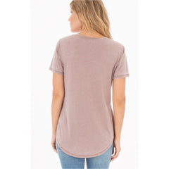 Z Supply Burnout Pocket Tee in Taupe Grey