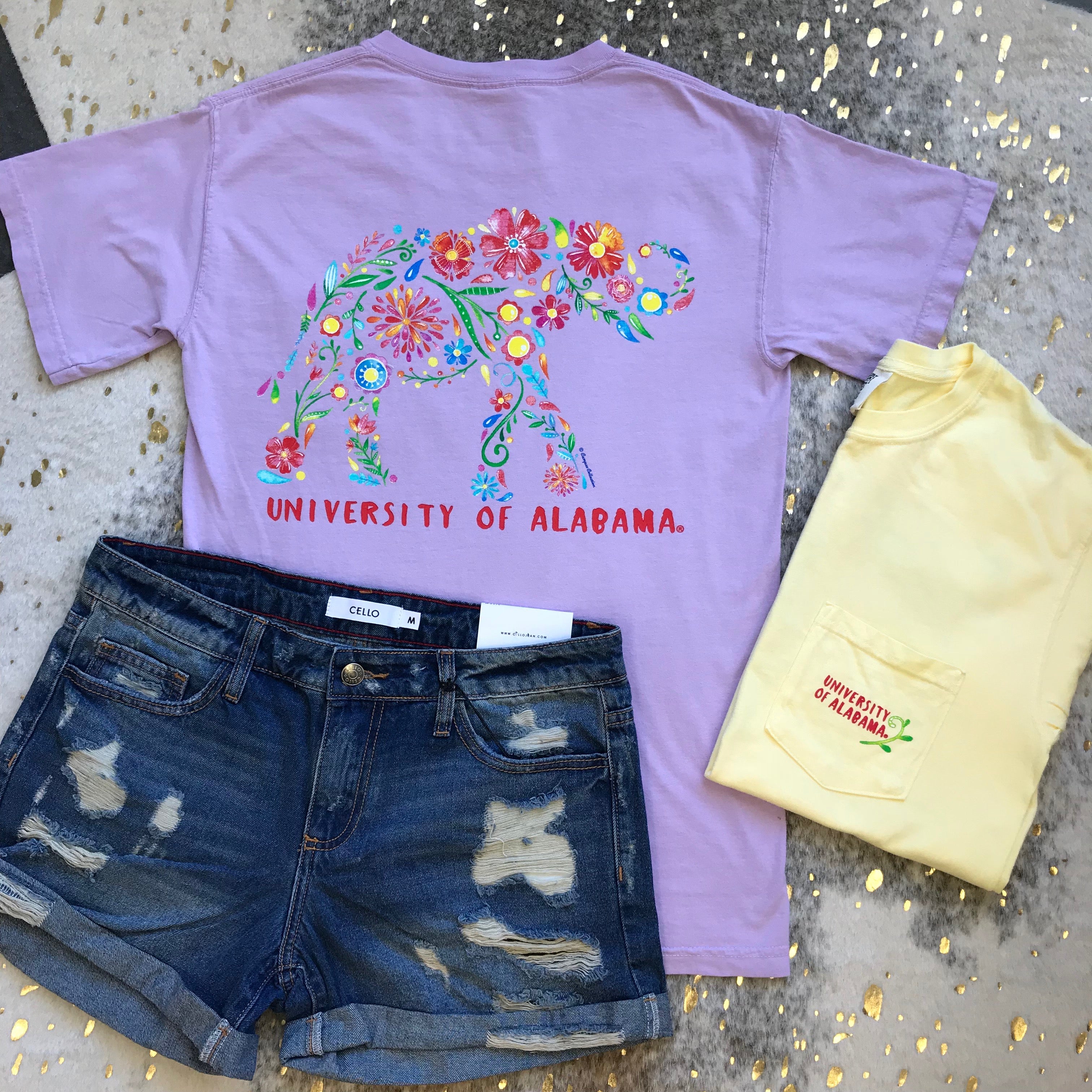University of Alabama Floral Elephant T-Shirt