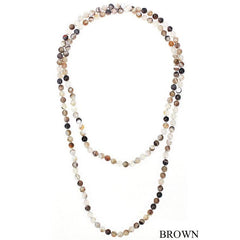 Long Agate Bead or Crystal Necklaces