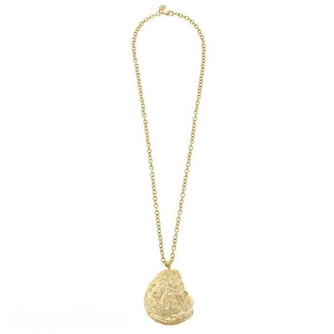 Handcast Gold Oyster Necklace