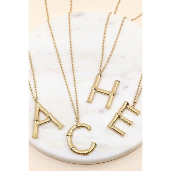 Bamboo Initial Necklace