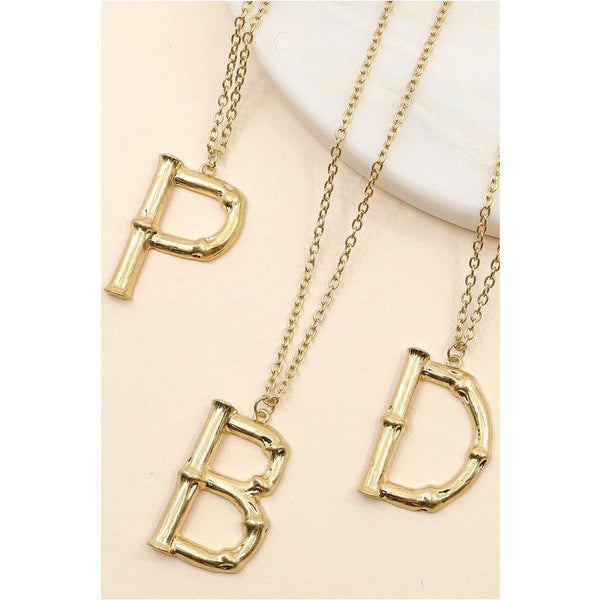 Bamboo Initial Necklace