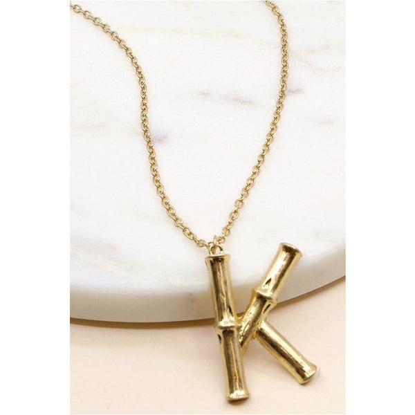 Bamboo Initial Necklace