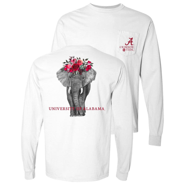 Flower Headdress Elephant Long Sleeve T-shirt