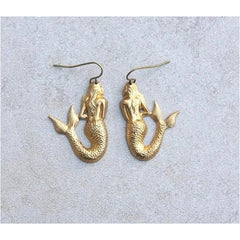 Brass Mermaid Earrings