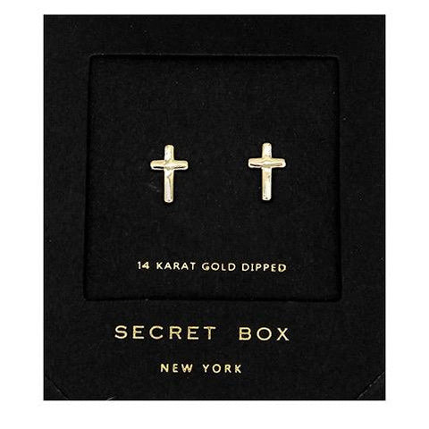 Dainty Gold Cross Earrings