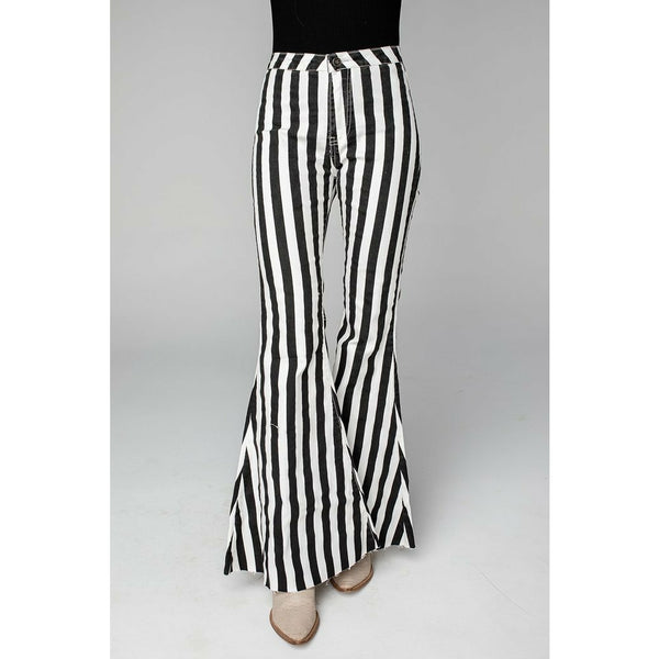 Buddy Love Moonshine High Waisted Flares in Black/White