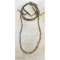 Long Agate Bead or Crystal Necklaces
