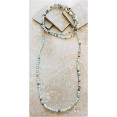 Long Agate Bead or Crystal Necklaces
