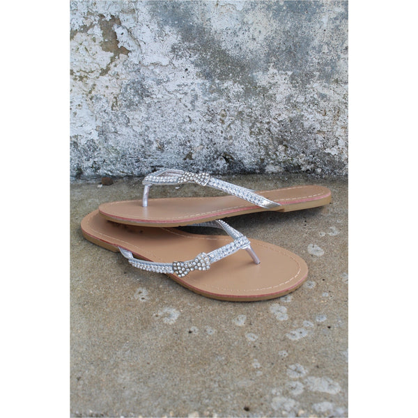 Silver Bow Sandal
