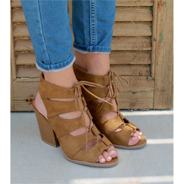 Lucy Lace Up Block Heel