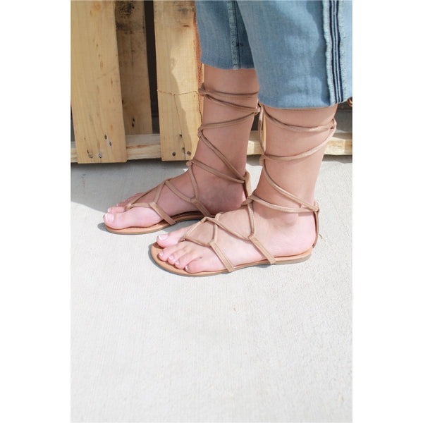 Gladiator sandals that tie up shop the leg