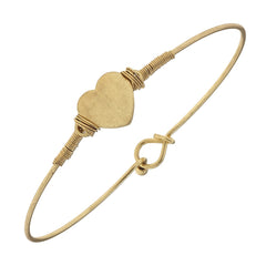 Canvas Gold Heart Wire Bracelet