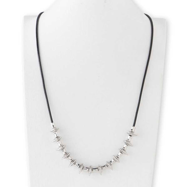 Silver Creek Leather and Metal Necklace
